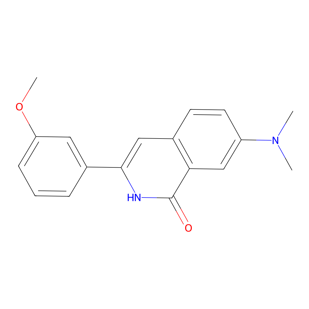 1(2H)-Isoquinolinone, 7-(dimethylamino)-3-(3-methoxyphenyl)- molecular structure, CAS 862469-60-1