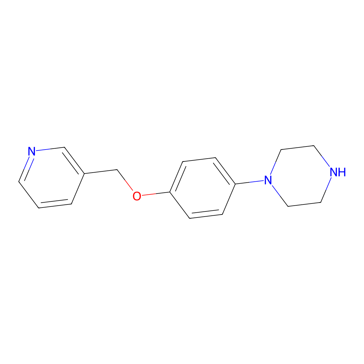 1-[4-(Pyridin-3-ylmethoxy)-phenyl]-piperazine molecular structure, CAS 862471-97-4