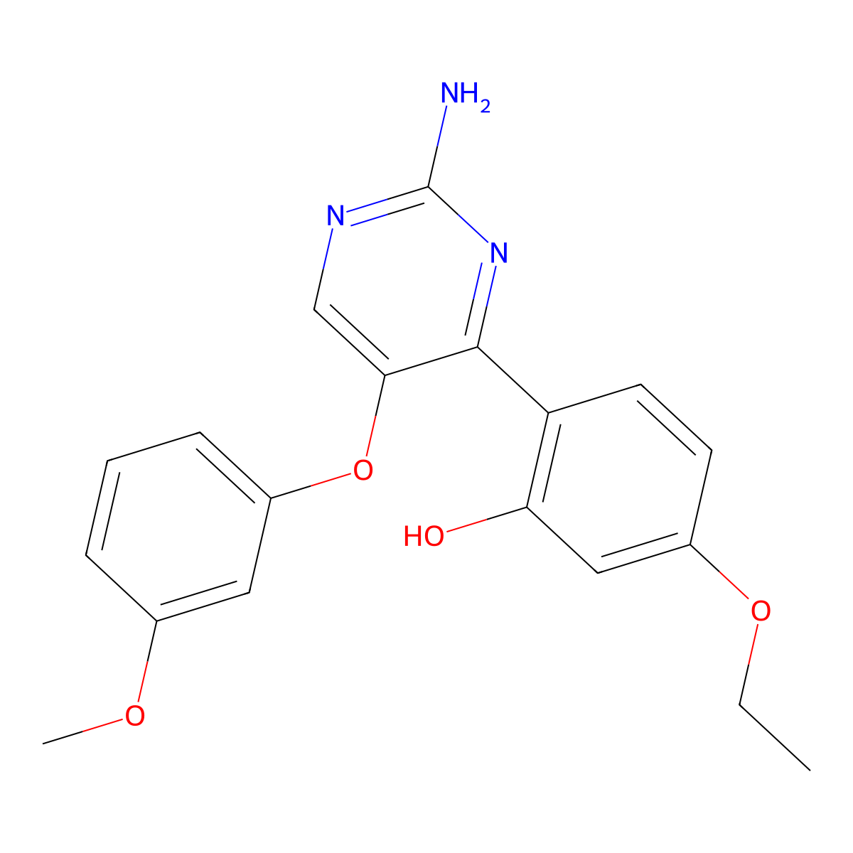 2-[2-Amino-5-(3-methoxyphenoxy)pyrimidin-4-yl]-5-ethoxyphenol molecular structure, CAS 862484-29-5