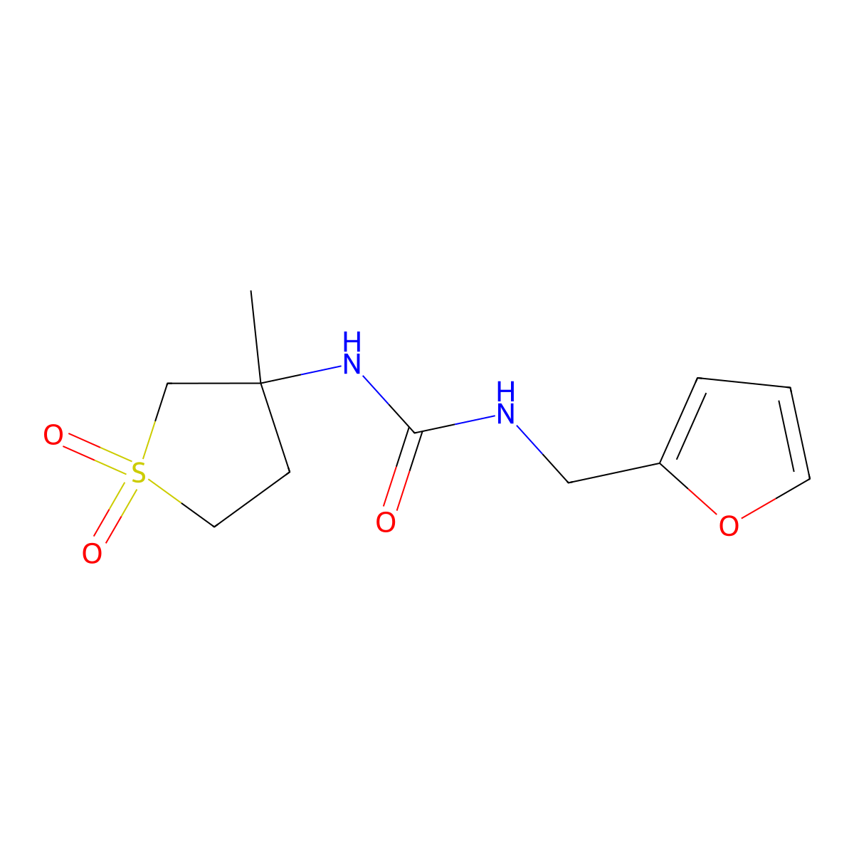 1-(Furan-2-ylmethyl)-3-(3-methyl-1,1-dioxidotetrahydrothiophen-3-yl)urea molecular structure, CAS 862484-65-9