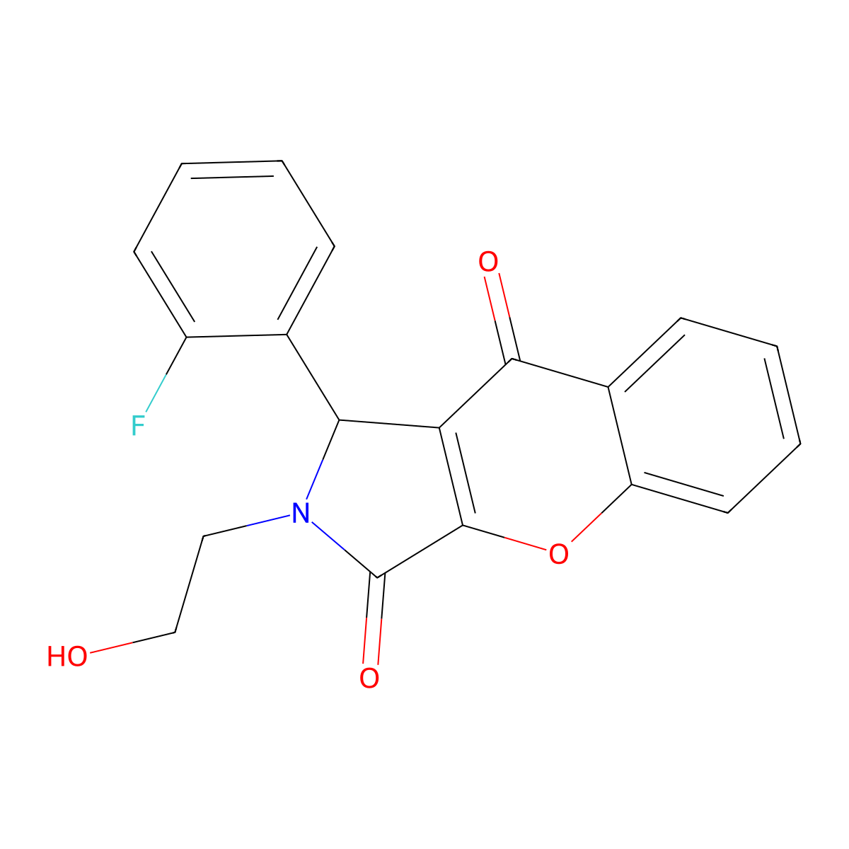 1-(2-Fluorophenyl)-2-(2-hydroxyethyl)-1,2-dihydrochromeno[2,3-c]pyrrole-3,9-dione molecular structure, CAS 862485-04-9