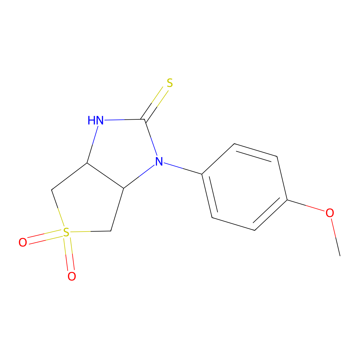 1-(4-methoxyphenyl)tetrahydro-1H-thieno[3,4-d]imidazole-2(3H)-thione 5,5-dioxide molecular structure, CAS 862485-29-8