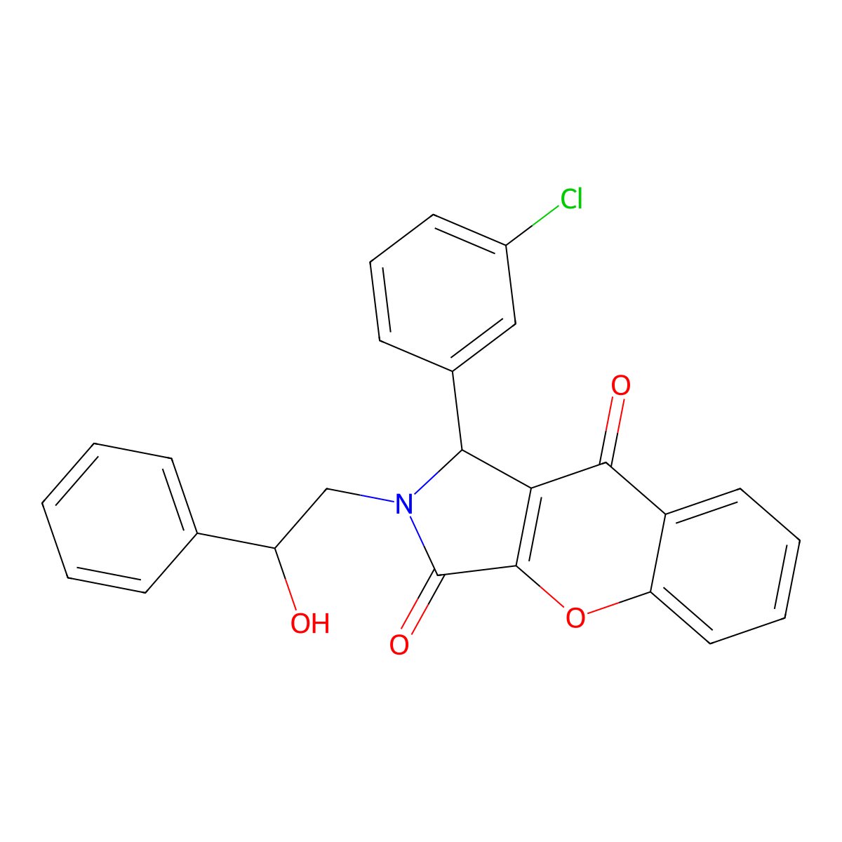 1-(3-Chlorophenyl)-2-(2-hydroxy-2-phenylethyl)-1,2-dihydrochromeno[2,3-c]pyrrole-3,9-dione molecular structure, CAS 862485-49-2
