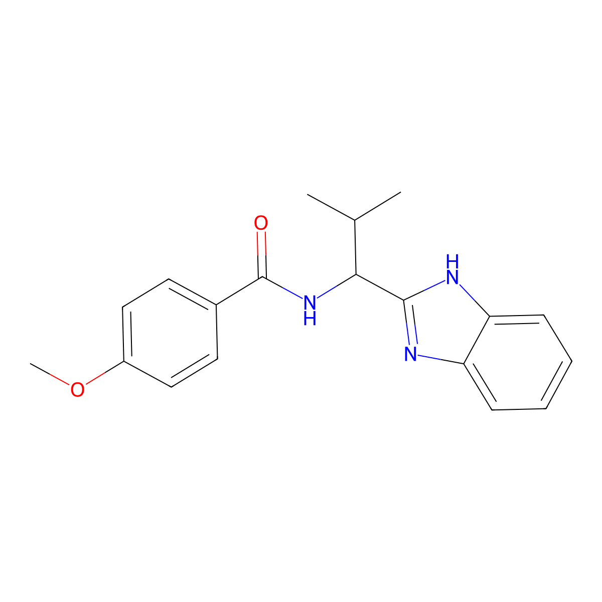 N-[1-(1H-benzimidazol-2-yl)-2-methylpropyl]-4-methoxybenzamide molecular structure, CAS 862486-61-1