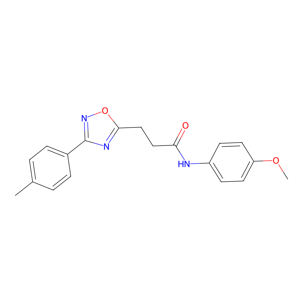 N-(4-methoxyphenyl)-3-[3-(4-methylphenyl)-1,2,4-oxadiazol-5-yl]propanamide molecular structure, CAS 862486-88-2