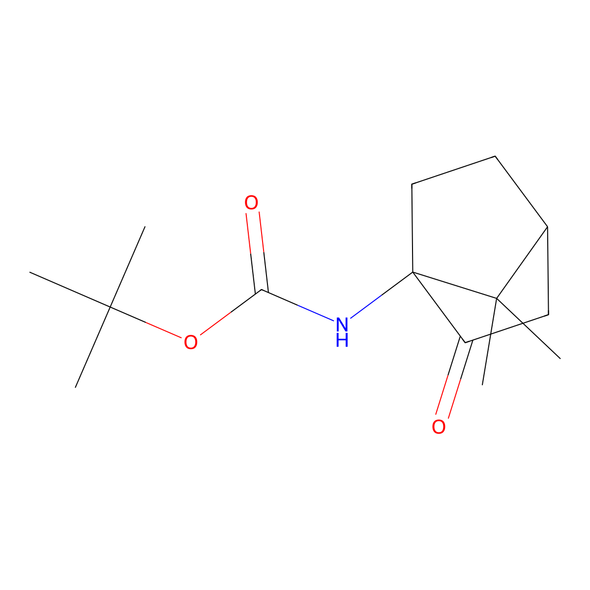 tert-butyl N-{7,7-dimethyl-2-oxobicyclo[2.2.1]heptan-1-yl}carbamate molecular structure, CAS 862487-24-9