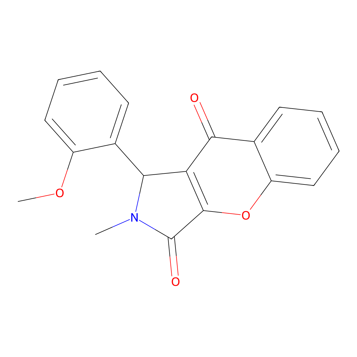 1-(2-Methoxyphenyl)-2-methyl-1,2-dihydrochromeno[2,3-c]pyrrole-3,9-dione molecular structure, CAS 862487-67-0