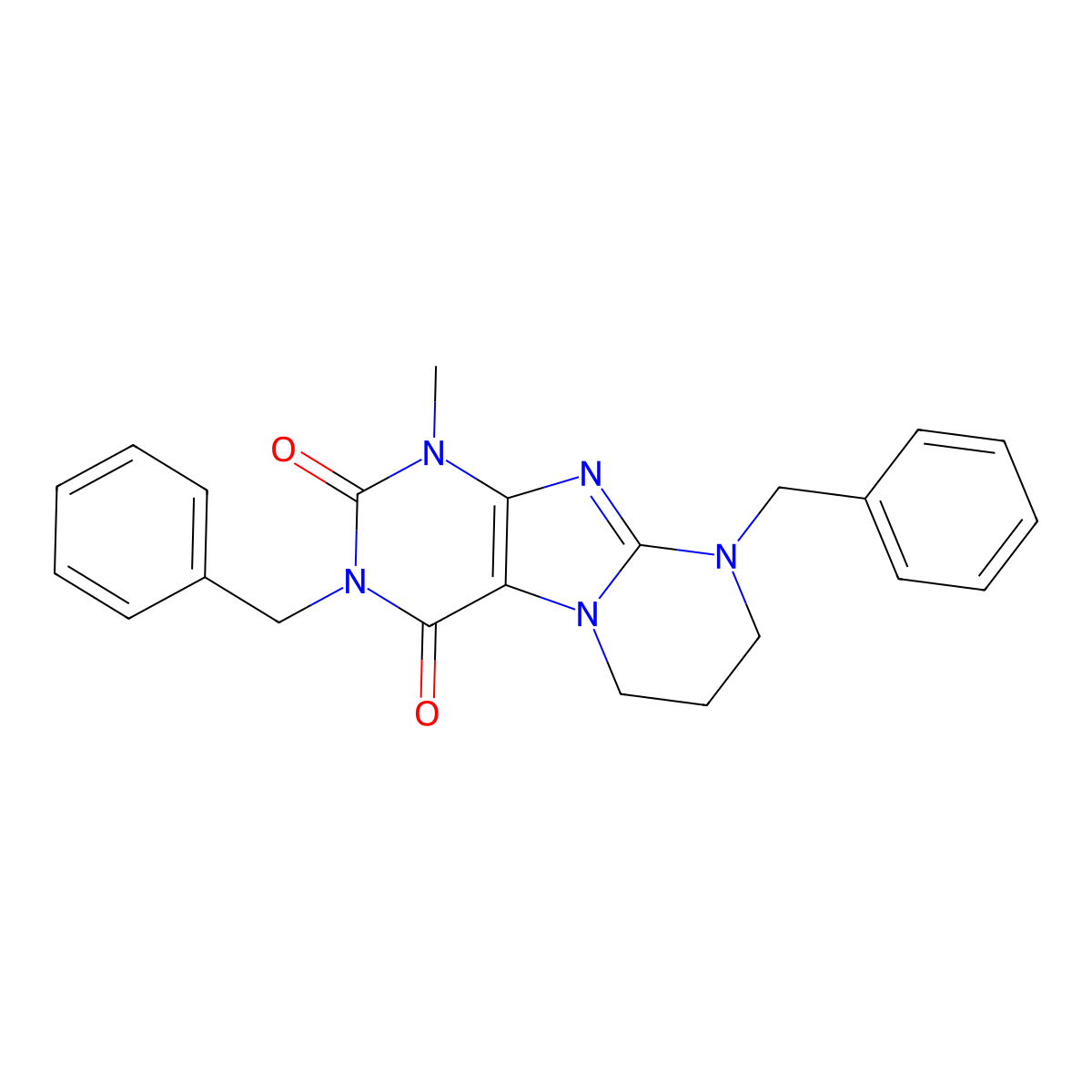 3,9-dibenzyl-1-methyl-7,8-dihydro-6H-purino[7,8-a]pyrimidine-2,4-dione molecular structure, CAS 862489-45-0