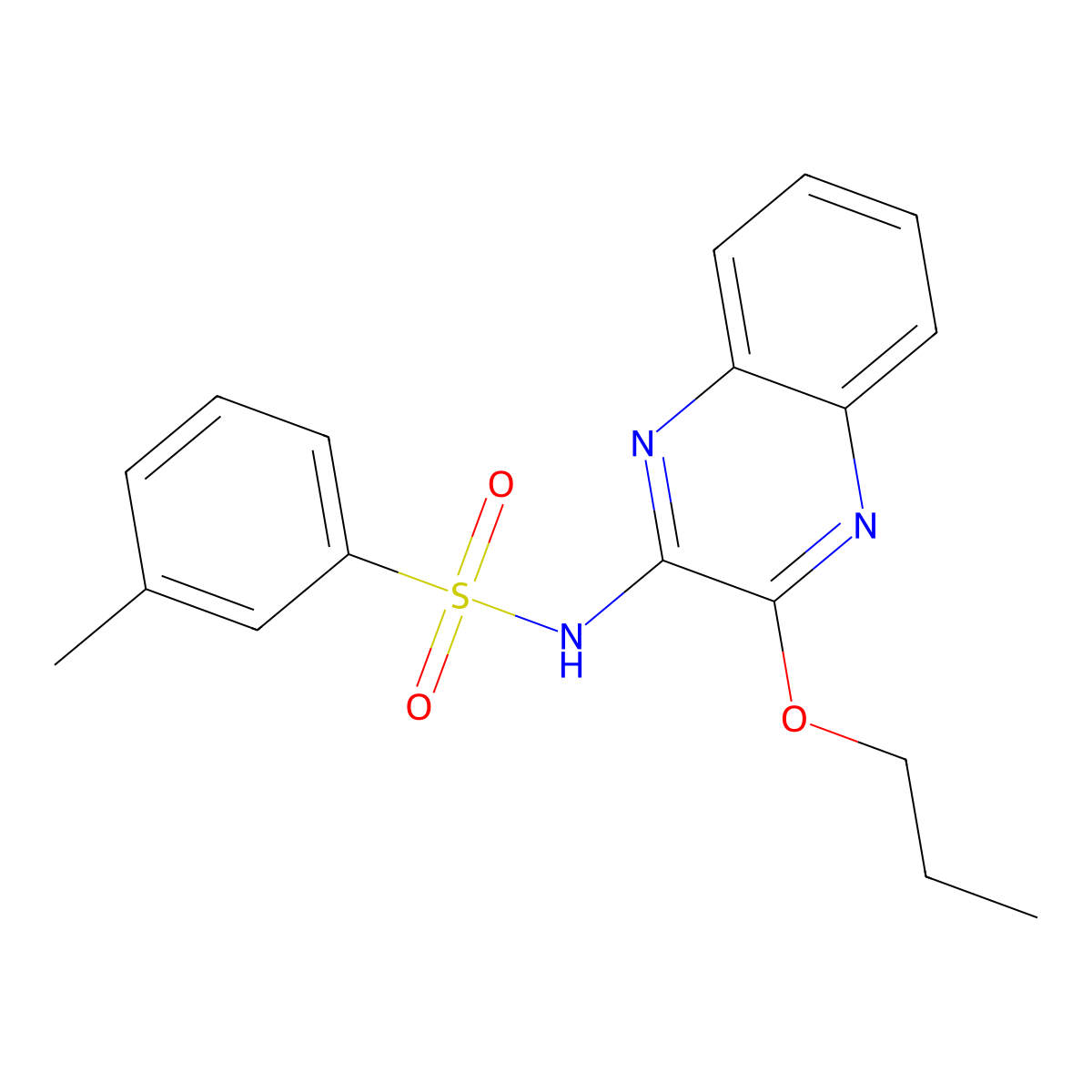 3-methyl-N-(3-propoxyquinoxalin-2-yl)benzenesulfonamide molecular structure, CAS 862489-67-6