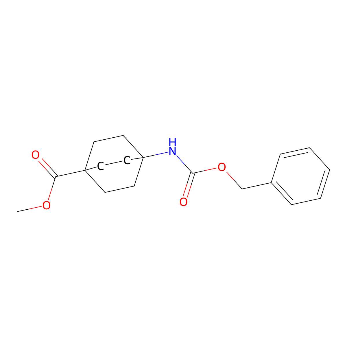 Methyl 4-(((benzyloxy)carbonyl)amino)bicyclo[2.2.2]octane-1-carboxylate molecular structure, CAS 862501-91-5
