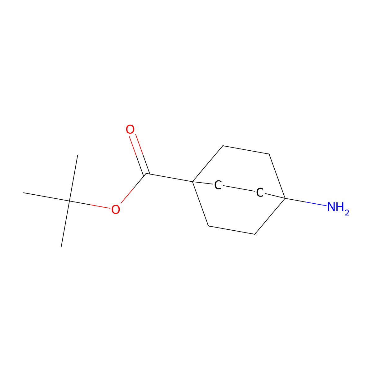 Tert-butyl 4-aminobicyclo(2.2.2)octane-1-carboxylate molecular structure, CAS 862501-92-6