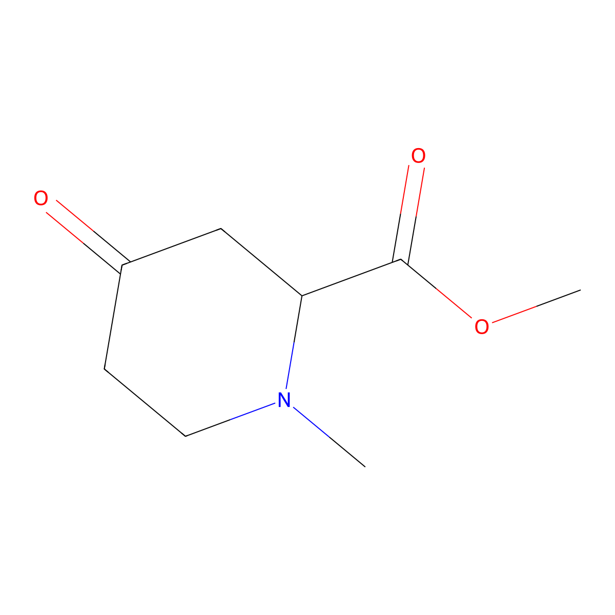 Methyl 1-methyl-4-oxopiperidine-2-carboxylate molecular structure, CAS 86251-51-6