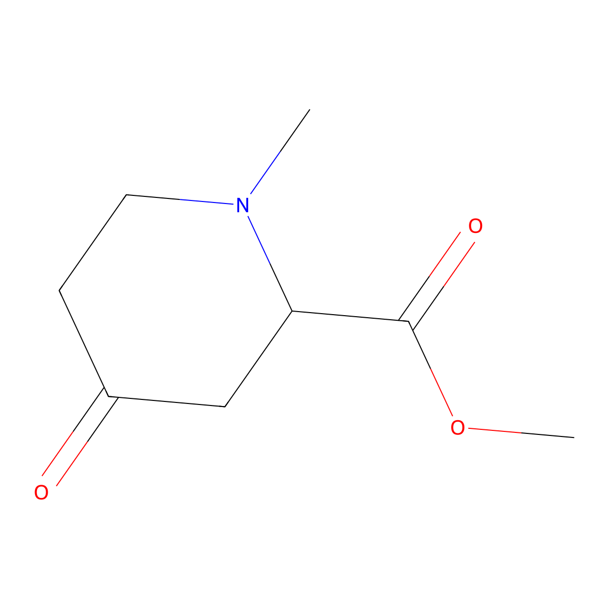 Methyl 1-methyl-4-oxopiperidine-2-carboxylate molecular structure, CAS 86251-51-6