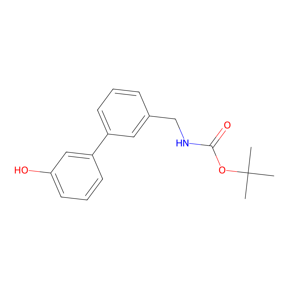 tert-butyl N-{[3-(3-hydroxyphenyl)phenyl]methyl}carbamate molecular structure, CAS 862541-16-0