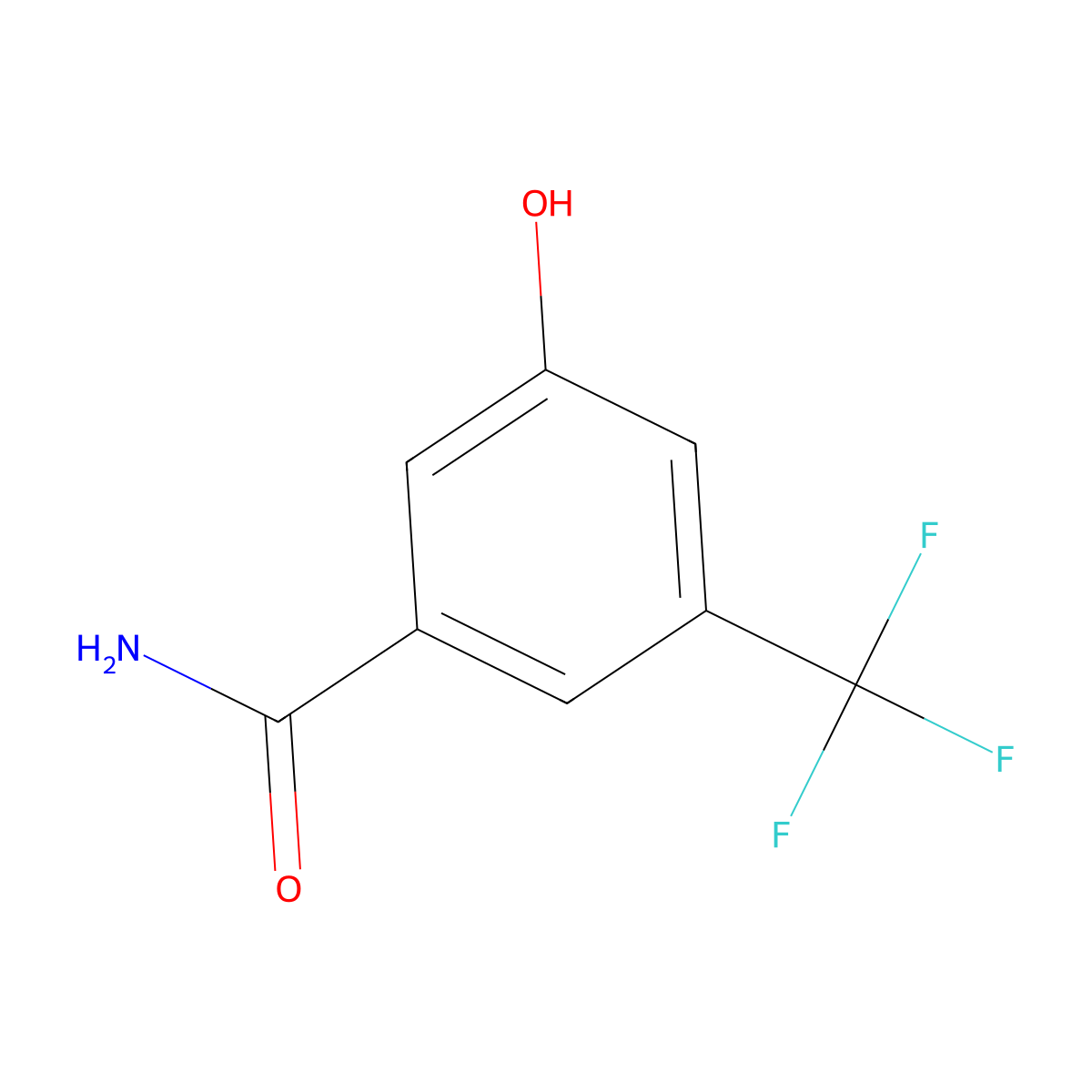 3-Hydroxy-5-(trifluoromethyl)benzamide molecular structure, CAS 862541-21-7