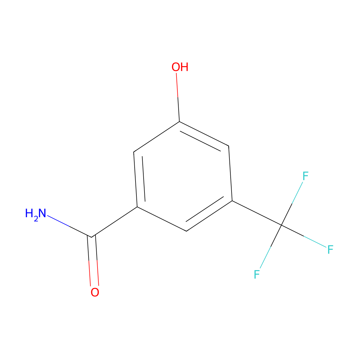 3-Hydroxy-5-(trifluoromethyl)benzamide molecular structure, CAS 862541-21-7