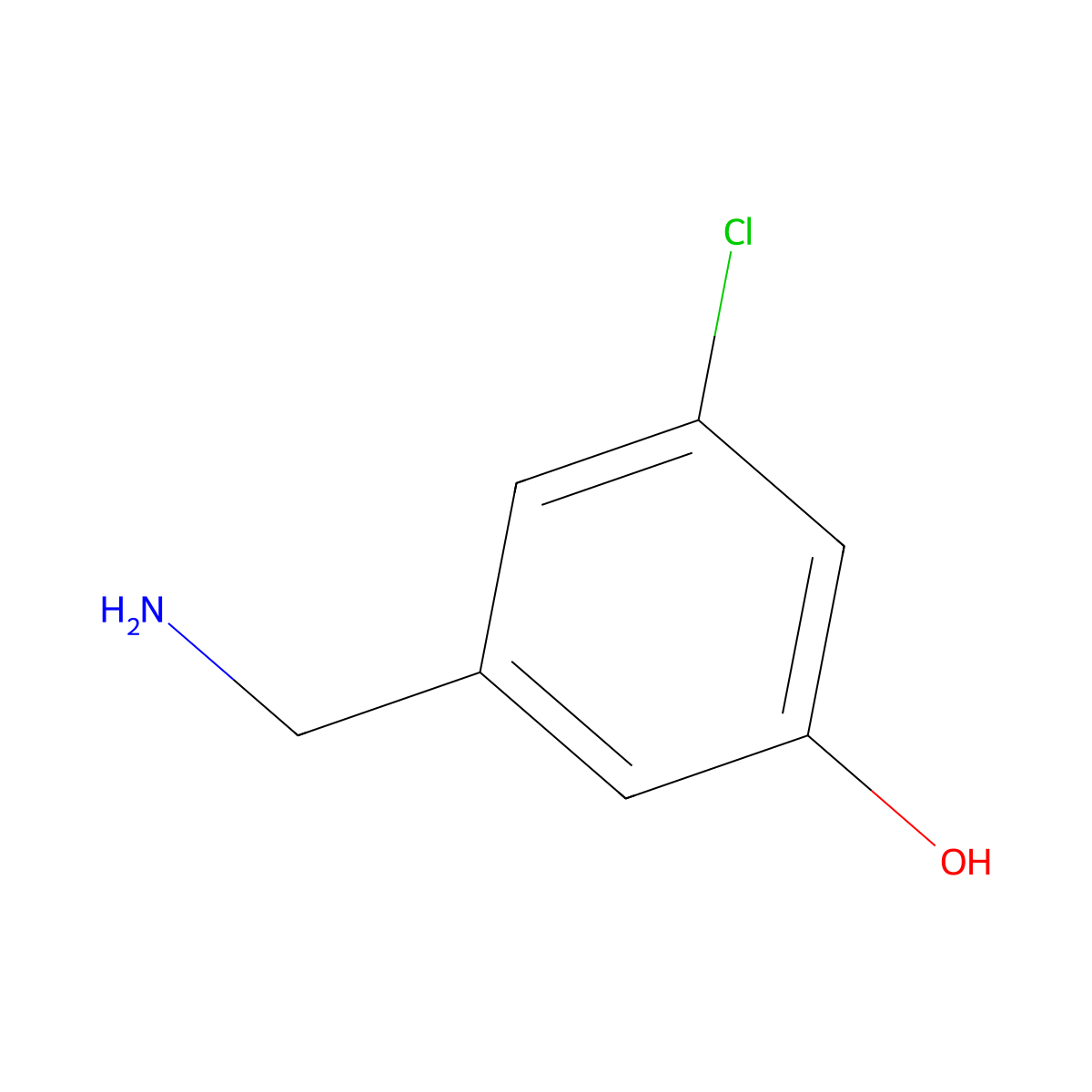 3-(Aminomethyl)-5-chlorophenol molecular structure, CAS 862541-23-9