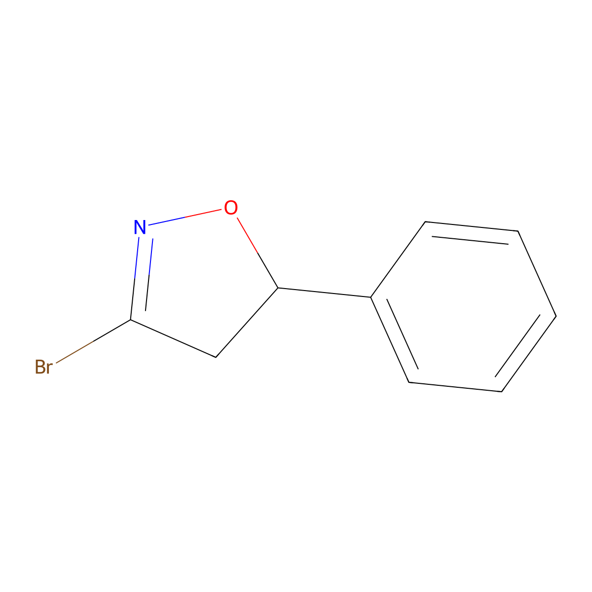 3-Bromo-5-phenyl-4,5-dihydroisoxazole molecular structure, CAS 86256-88-4