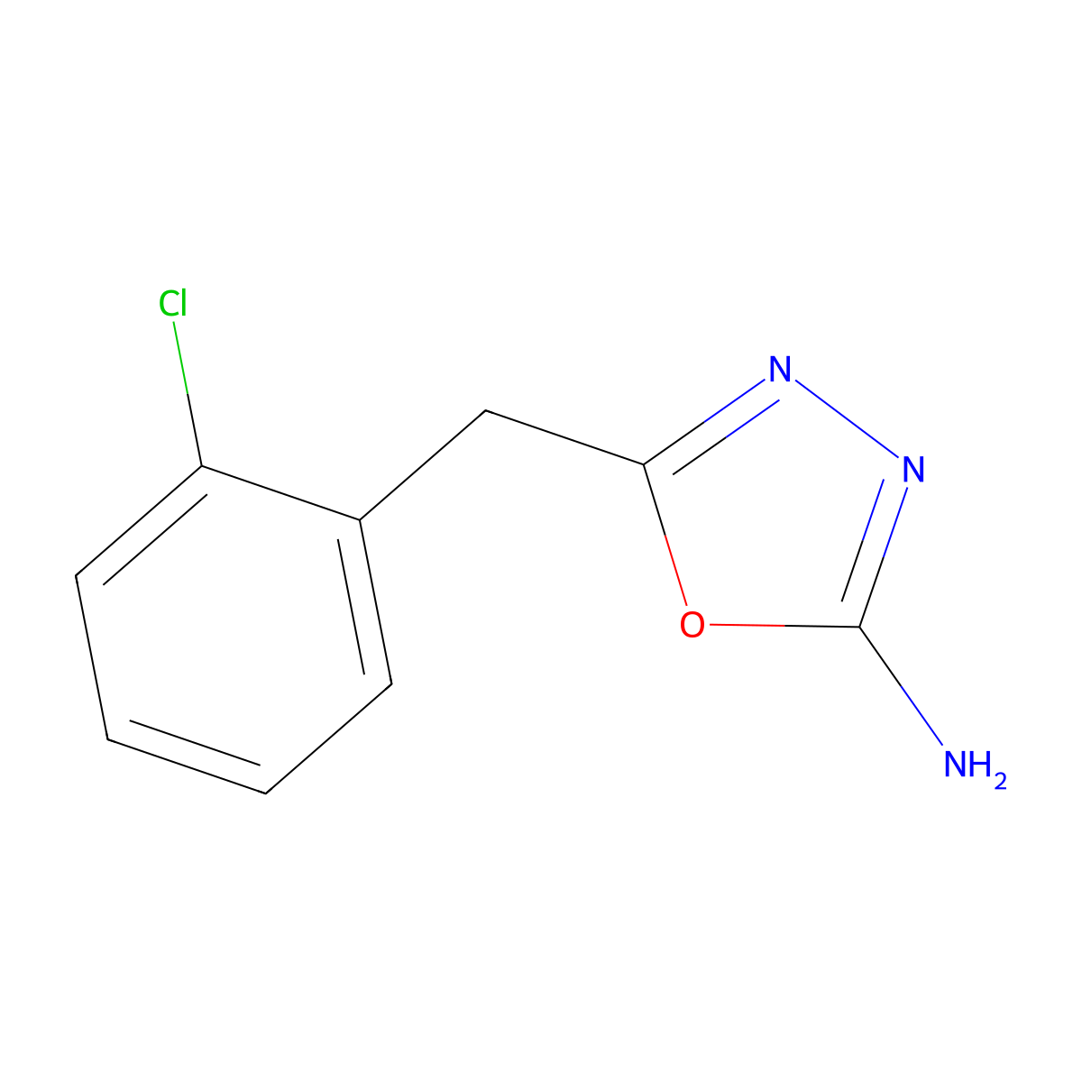 5-[(2-Chlorophenyl)methyl]-1,3,4-oxadiazol-2-amine molecular structure, CAS 862574-66-1