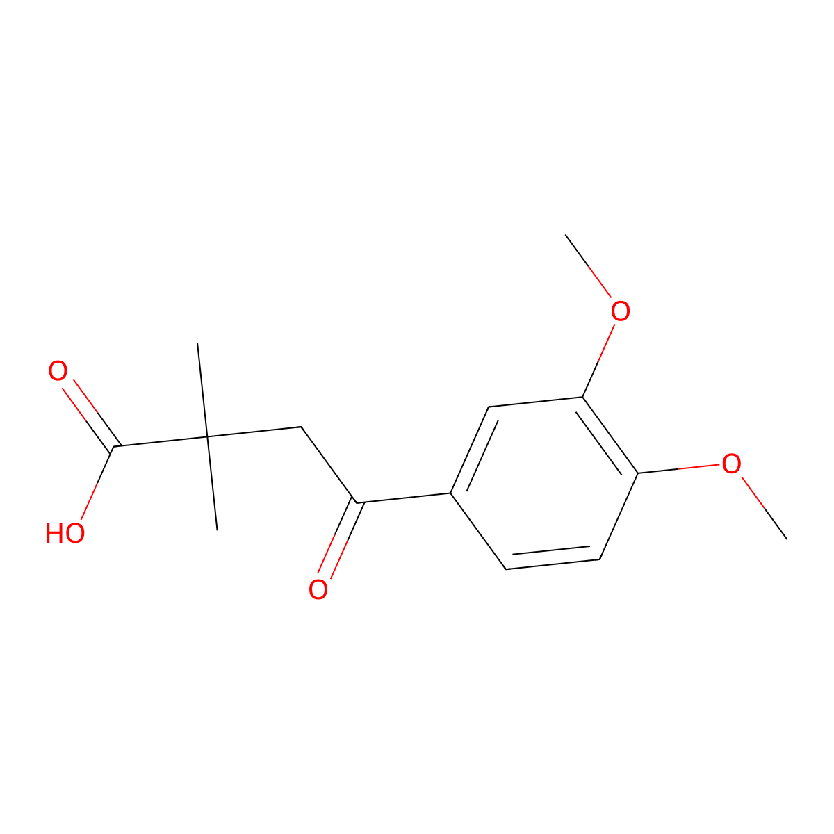 4-(3,4-Dimethoxyphenyl)-2,2-dimethyl-4-oxobutyric acid molecular structure, CAS 862578-42-5