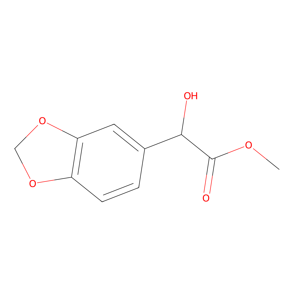 Methyl 2-(benzo[d][1,3]dioxol-5-yl)-2-hydroxyacetate molecular structure, CAS 86259-32-7