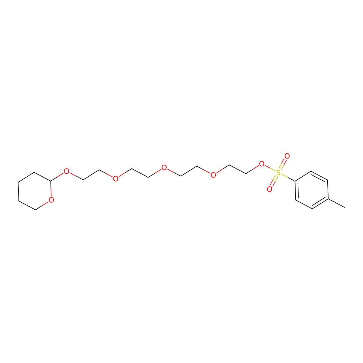 Tos-PEG4-THP molecular structure, CAS 86259-89-4