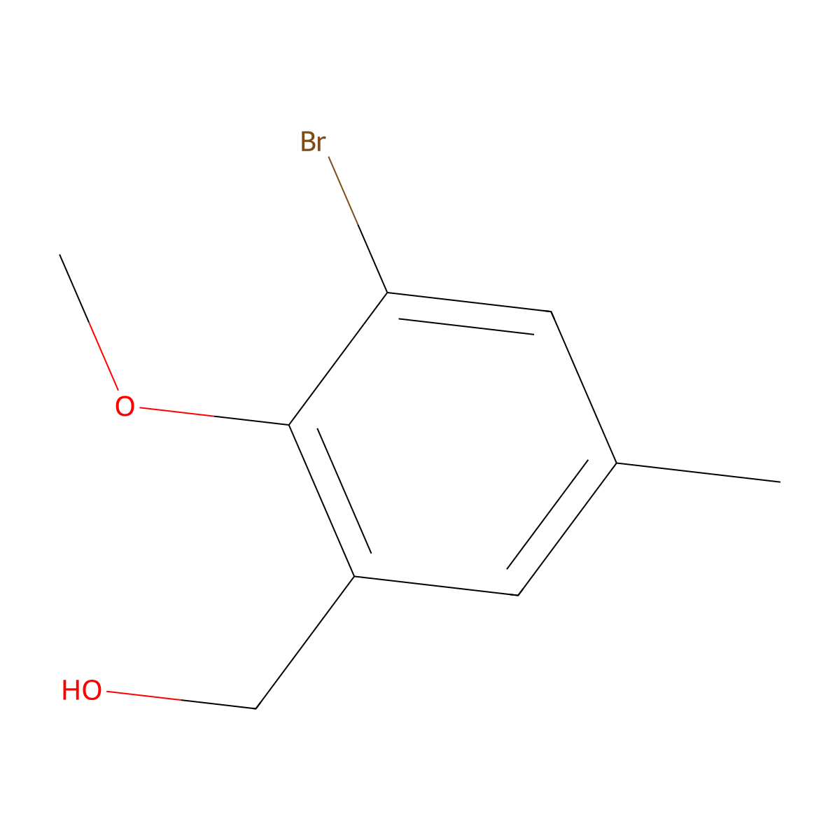 3-Bromo-2-methoxy-5-methylbenzyl alcohol molecular structure, CAS 86259-91-8