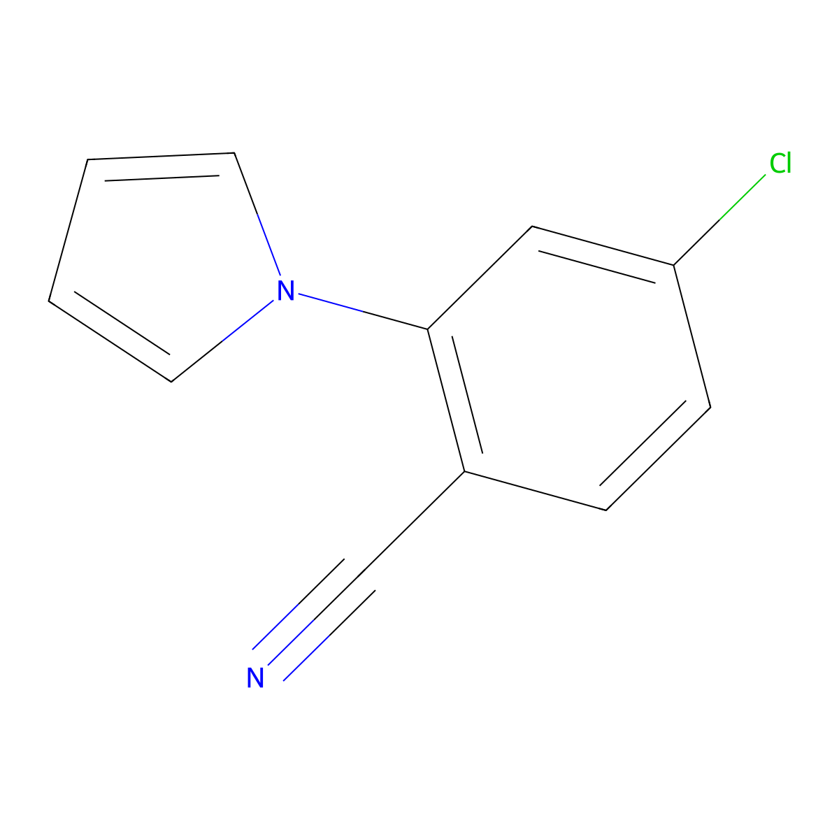 4-chloro-2-(1H-pyrrol-1-yl)benzonitrile molecular structure, CAS 862595-50-4