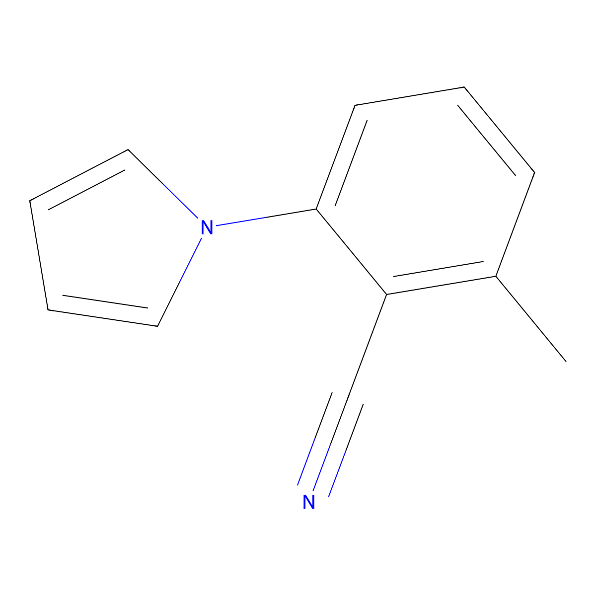 2-methyl-6-(1H-pyrrol-1-yl)benzenecarbonitrile molecular structure, CAS 862595-52-6