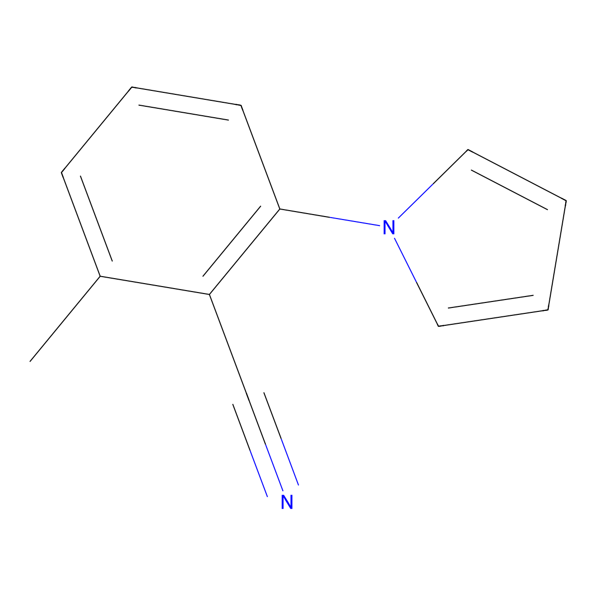 2-methyl-6-(1H-pyrrol-1-yl)benzenecarbonitrile molecular structure, CAS 862595-52-6