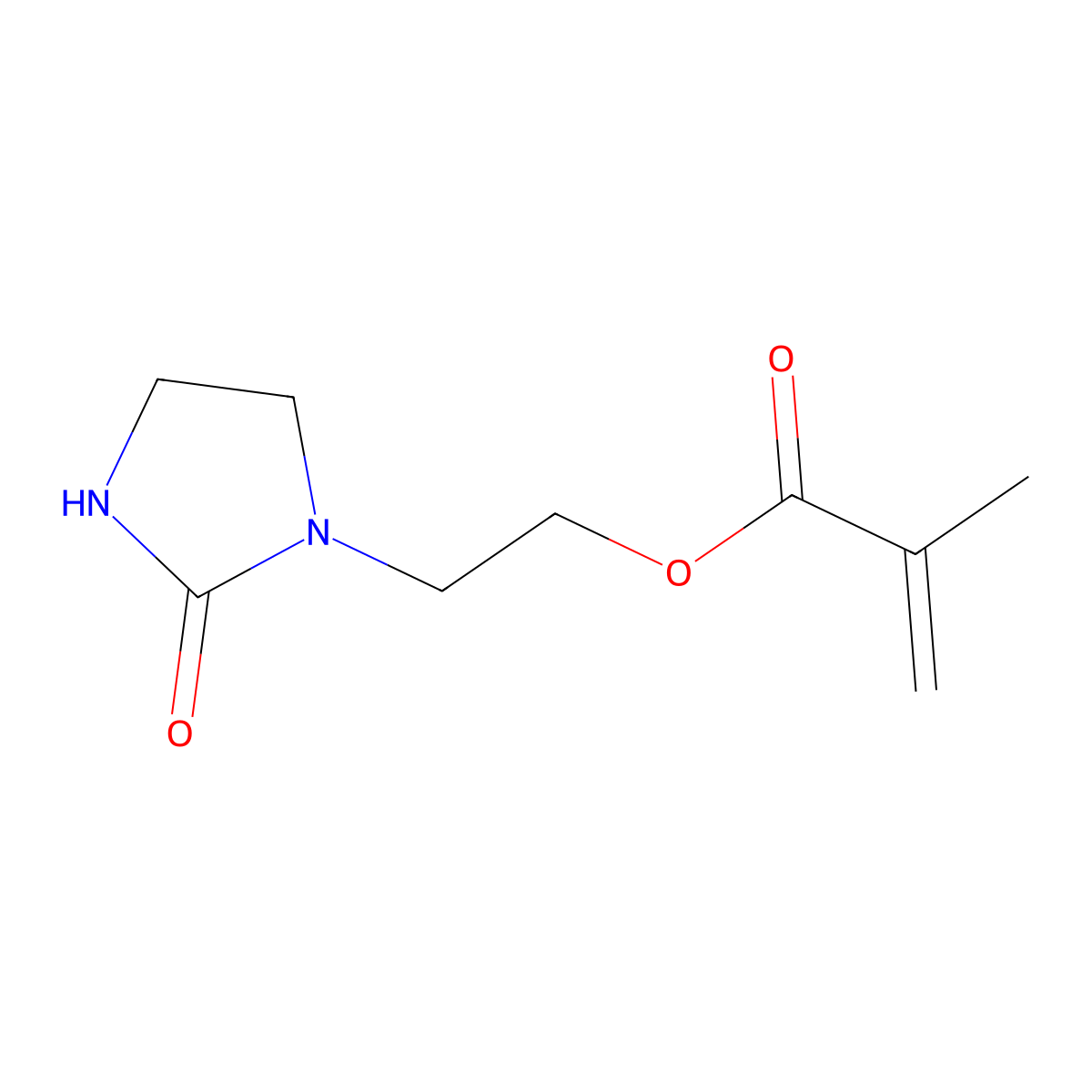 2-Propenoic acid, 2-methyl-, 2-(2-oxo-1-imidazolidinyl)ethyl ester molecular structure, CAS 86261-90-7