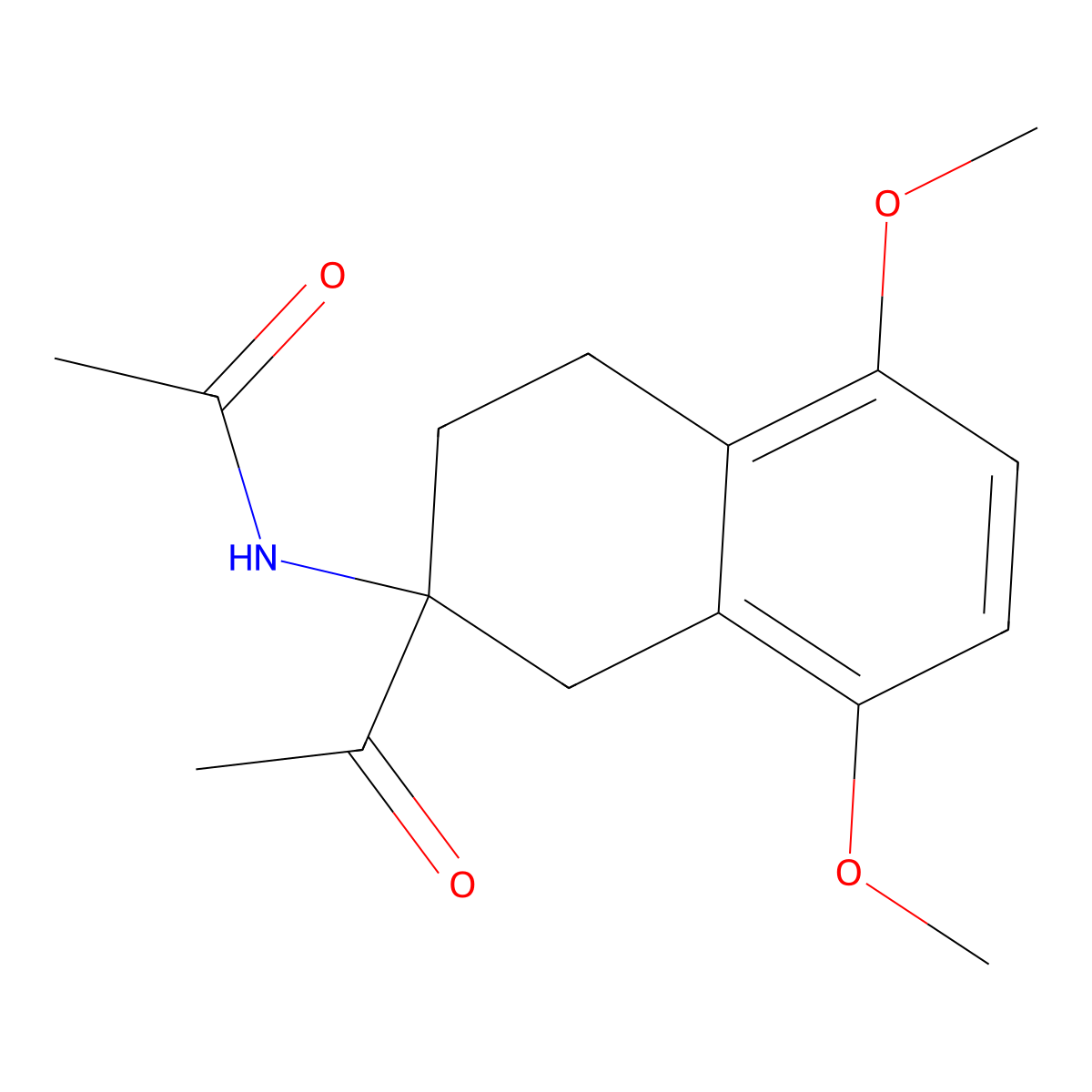 (R)-N-(2-Acetyl-5,8-dimethoxy-1,2,3,4-tetrahydronaphthalen-2-yl)acetamide molecular structure, CAS 86264-61-1