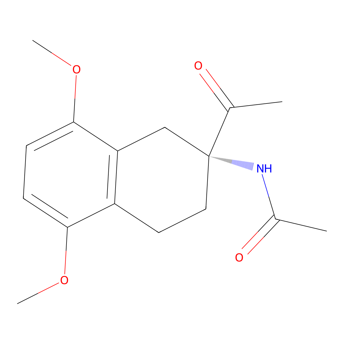 (R)-N-(2-Acetyl-5,8-dimethoxy-1,2,3,4-tetrahydronaphthalen-2-yl)acetamide molecular structure, CAS 86264-61-1