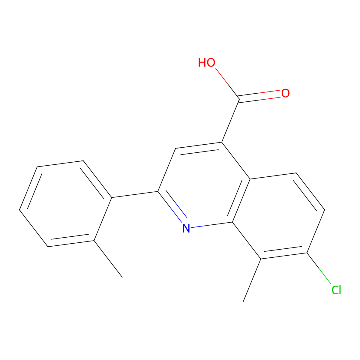 7-Chloro-8-methyl-2-(2-methylphenyl)quinoline-4-carboxylic acid molecular structure, CAS 862647-91-4