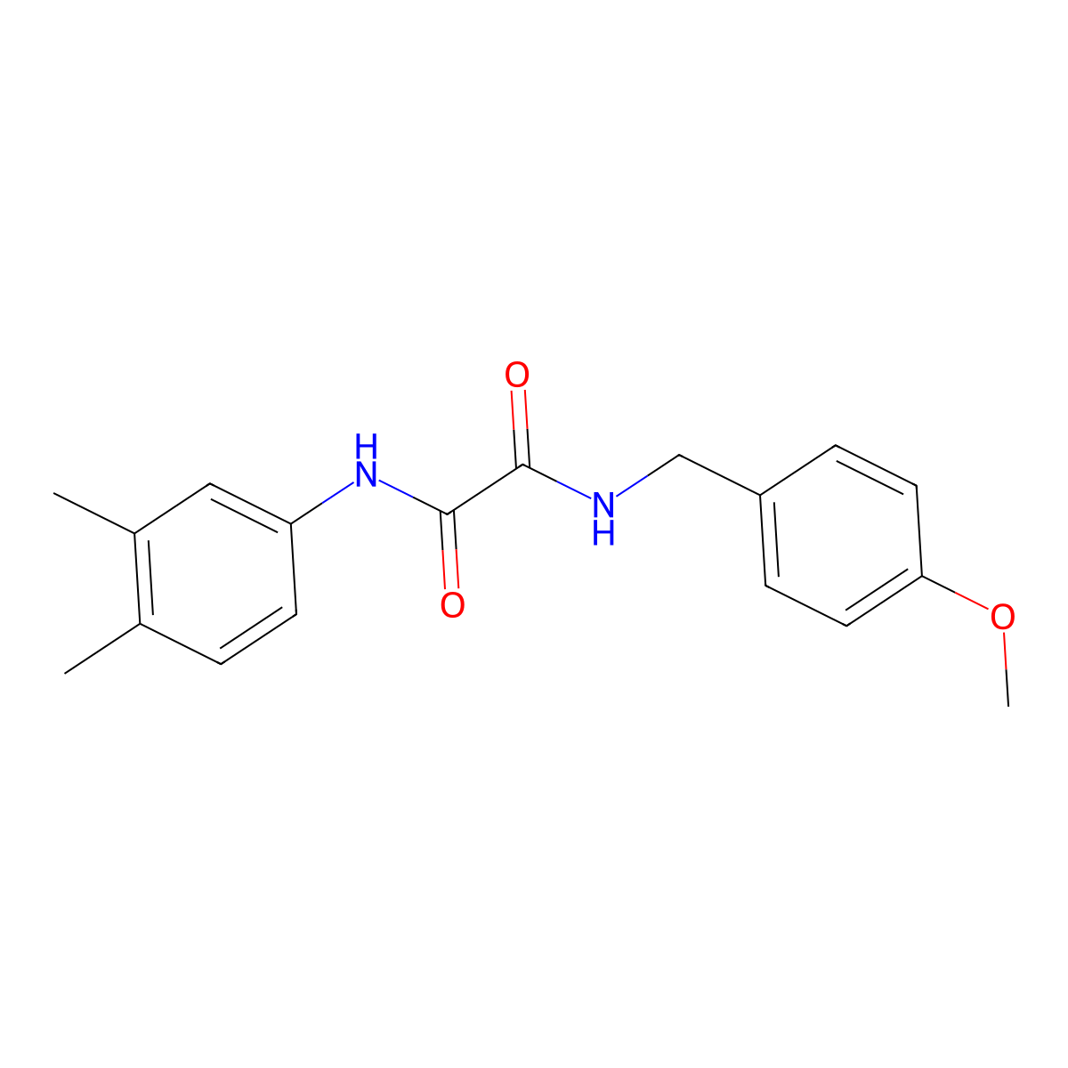 N1-(3,4-dimethylphenyl)-N2-(4-methoxybenzyl)oxalamide molecular structure, CAS 862648-55-3