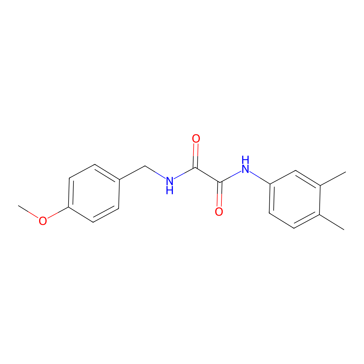 N1-(3,4-dimethylphenyl)-N2-(4-methoxybenzyl)oxalamide molecular structure, CAS 862648-55-3