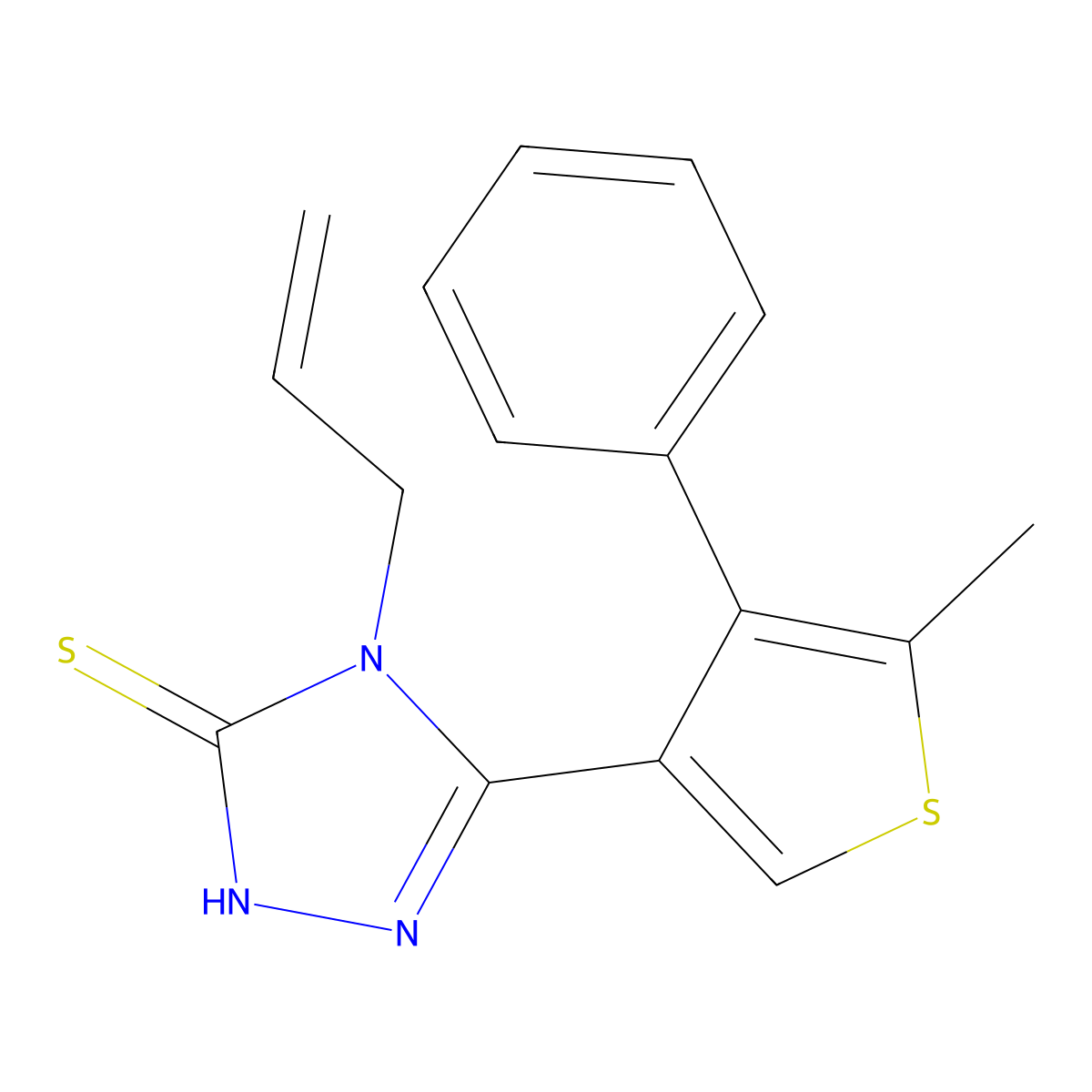 4-allyl-5-(5-methyl-4-phenylthien-3-yl)-4H-1,2,4-triazole-3-thiol molecular structure, CAS 862649-72-7
