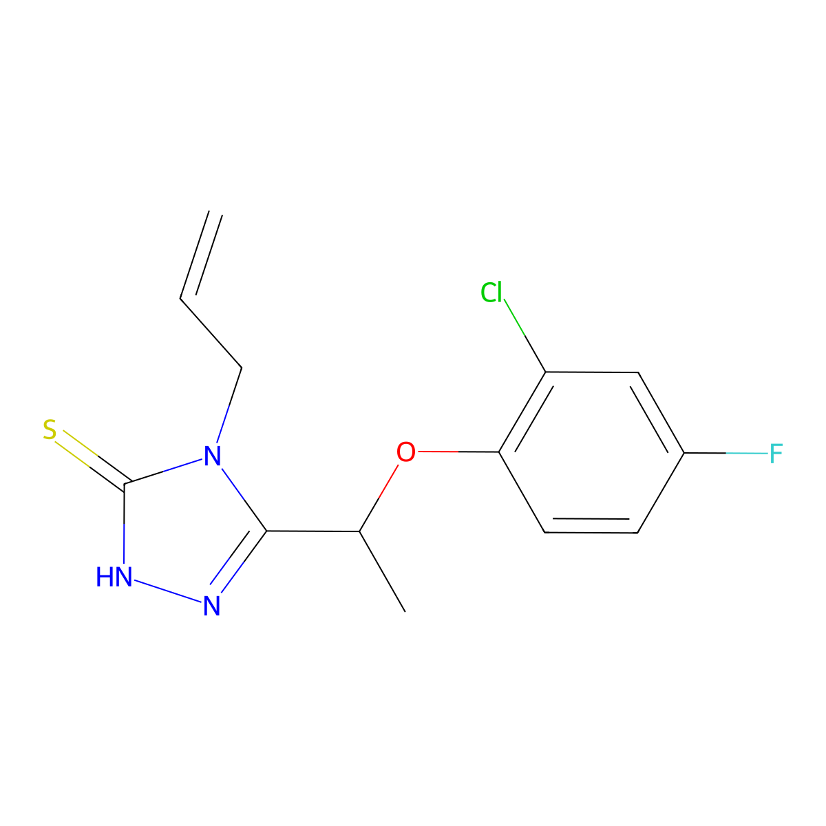 4-allyl-5-[1-(2-chloro-4-fluorophenoxy)ethyl]-4H-1,2,4-triazole-3-thiol molecular structure, CAS 862650-04-2
