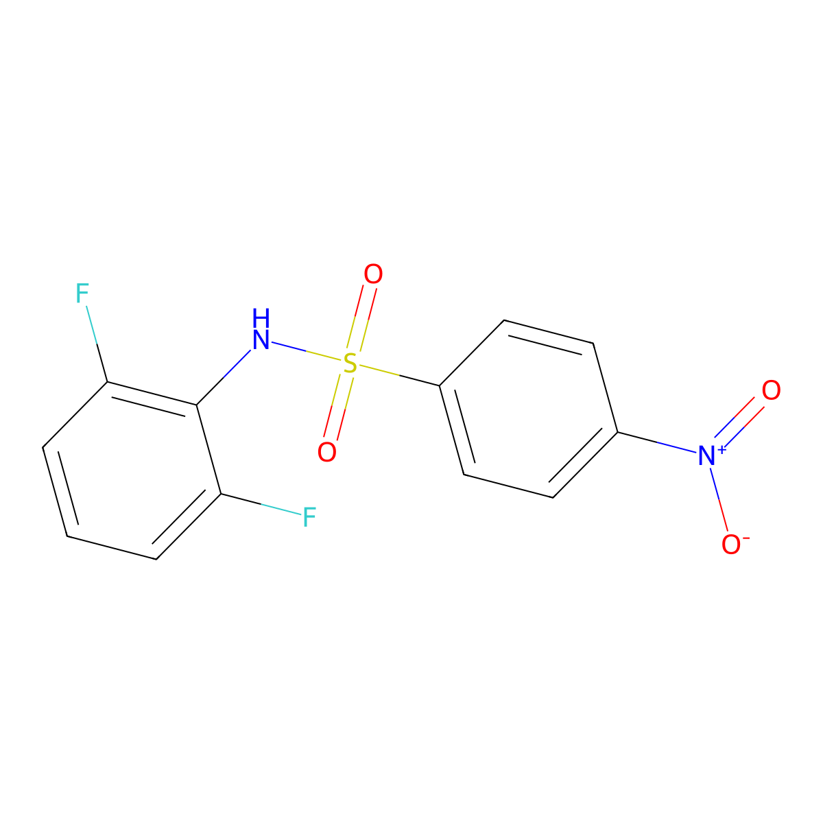 N-(2,6-difluorophenyl)-4-nitrobenzenesulfonamide molecular structure, CAS 862650-16-6