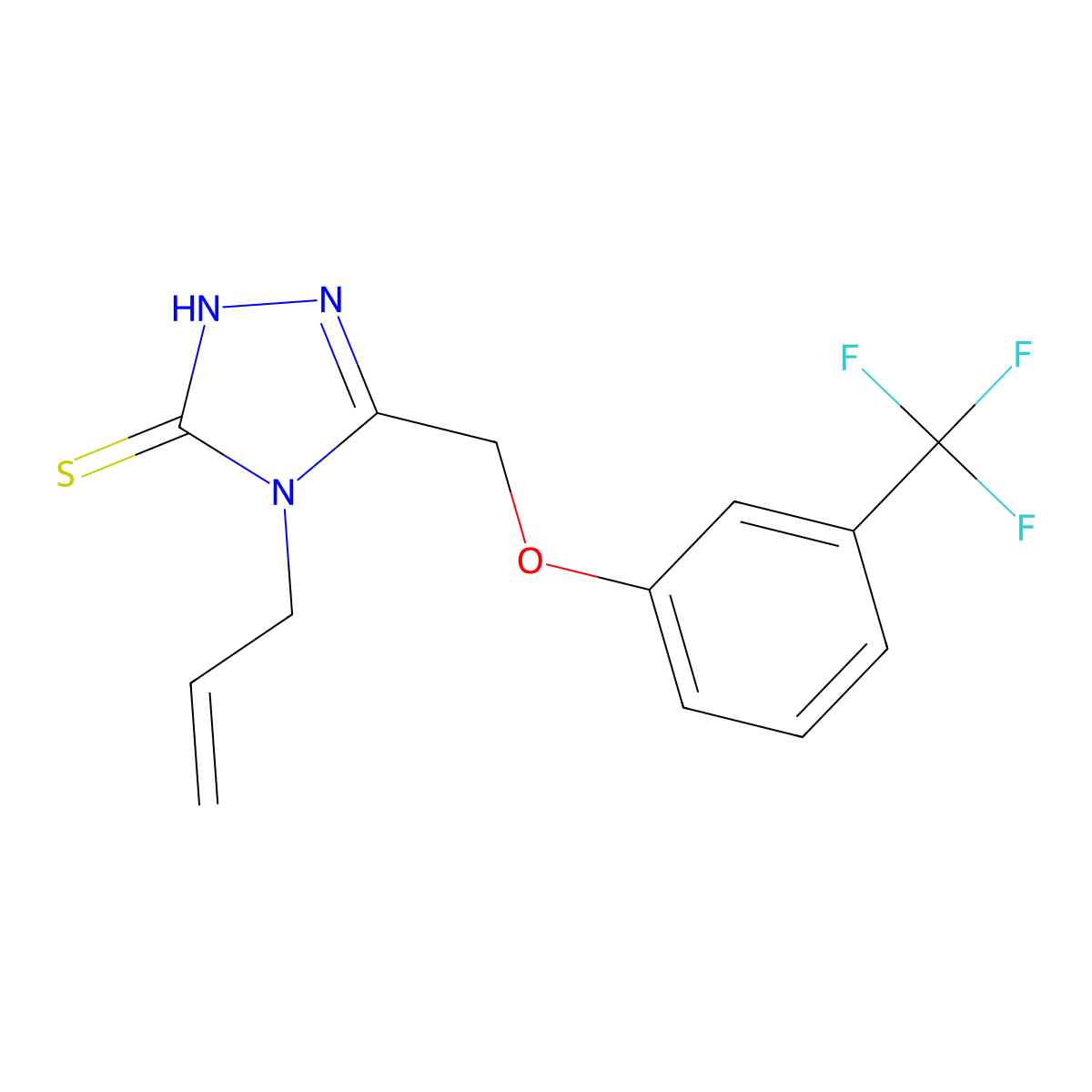 4-allyl-5-{[3-(trifluoromethyl)phenoxy]methyl}-4H-1,2,4-triazole-3-thiol molecular structure, CAS 862652-27-5