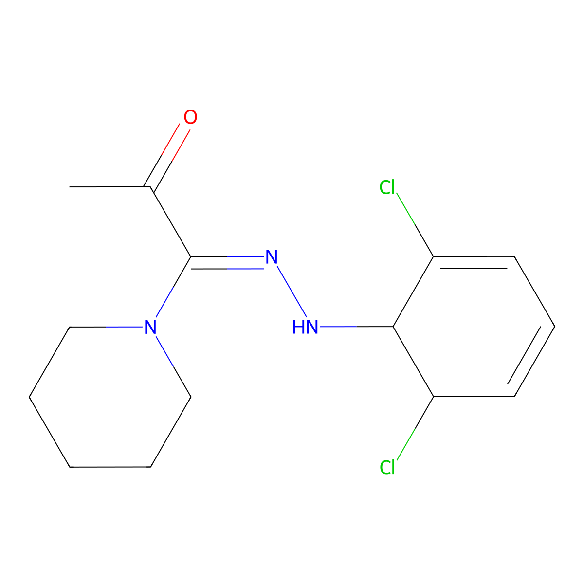 1-(1-Piperidinyl)-1,2-propanedione 1-[2-(2,6-dichloro-2,4-cyclohexadien-1-yl)hydrazone] molecular structure, CAS 862653-16-5