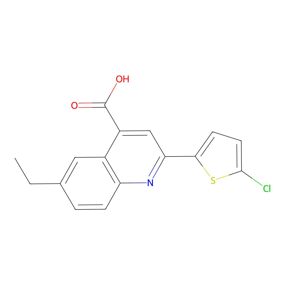 2-(5-Chlorothien-2-yl)-6-ethylquinoline-4-carboxylic acid molecular structure, CAS 862654-38-4