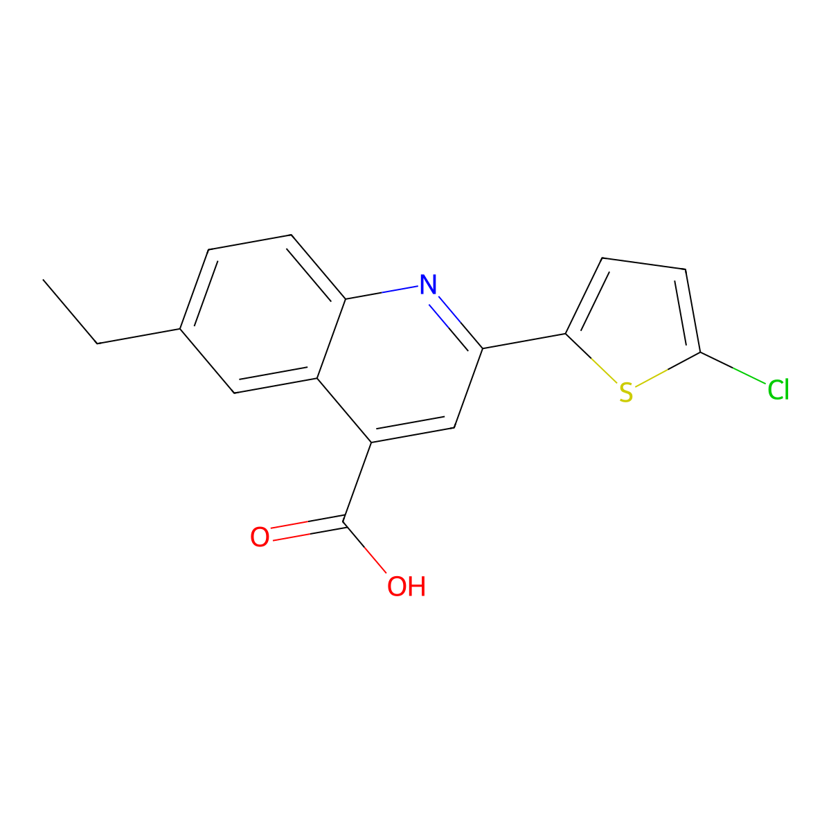 2-(5-Chlorothien-2-yl)-6-ethylquinoline-4-carboxylic acid molecular structure, CAS 862654-38-4