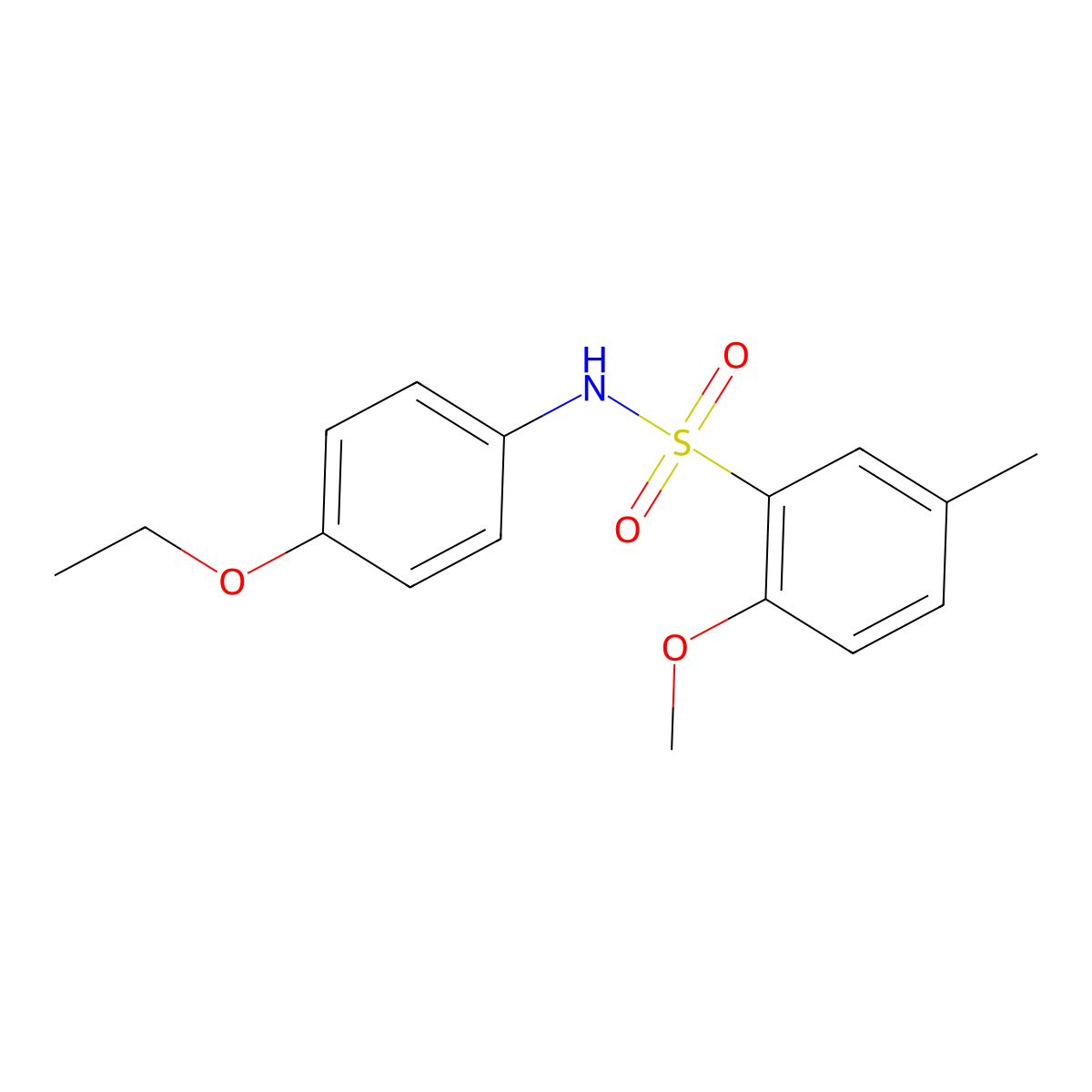 N-(4-ethoxyphenyl)-2-methoxy-5-methylbenzenesulfonamide molecular structure, CAS 862657-54-3
