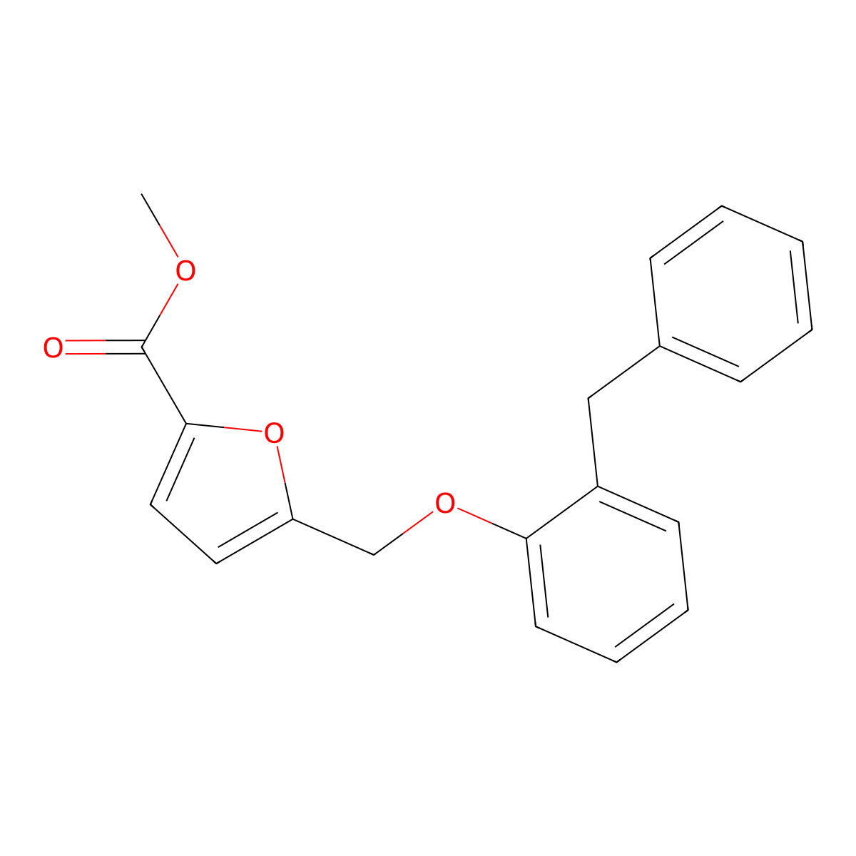 Methyl 5-((2-benzylphenoxy)methyl)furan-2-carboxylate molecular structure, CAS 862657-95-2