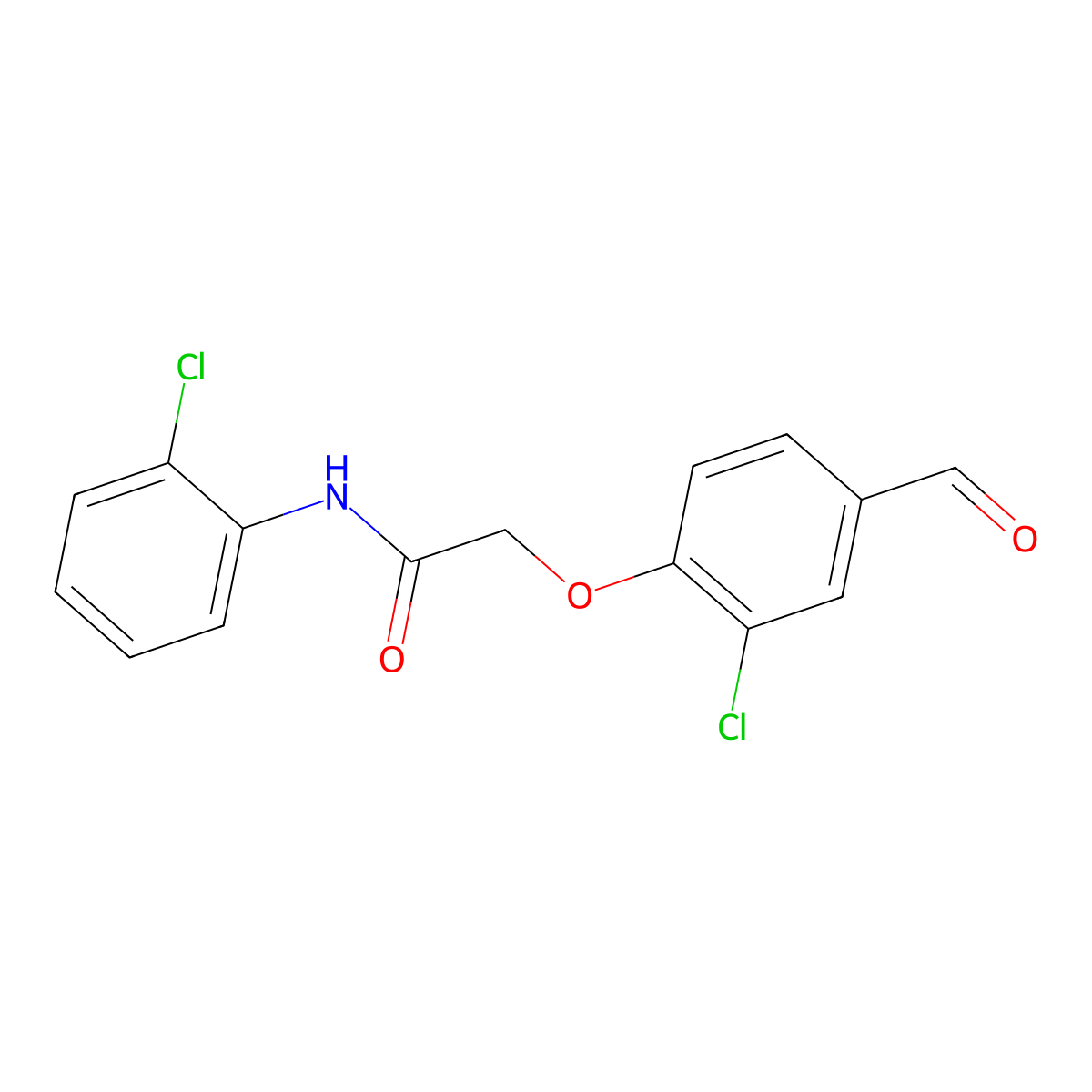 2-(2-chloro-4-formylphenoxy)-N-(2-chlorophenyl)acetamide molecular structure, CAS 862659-78-7
