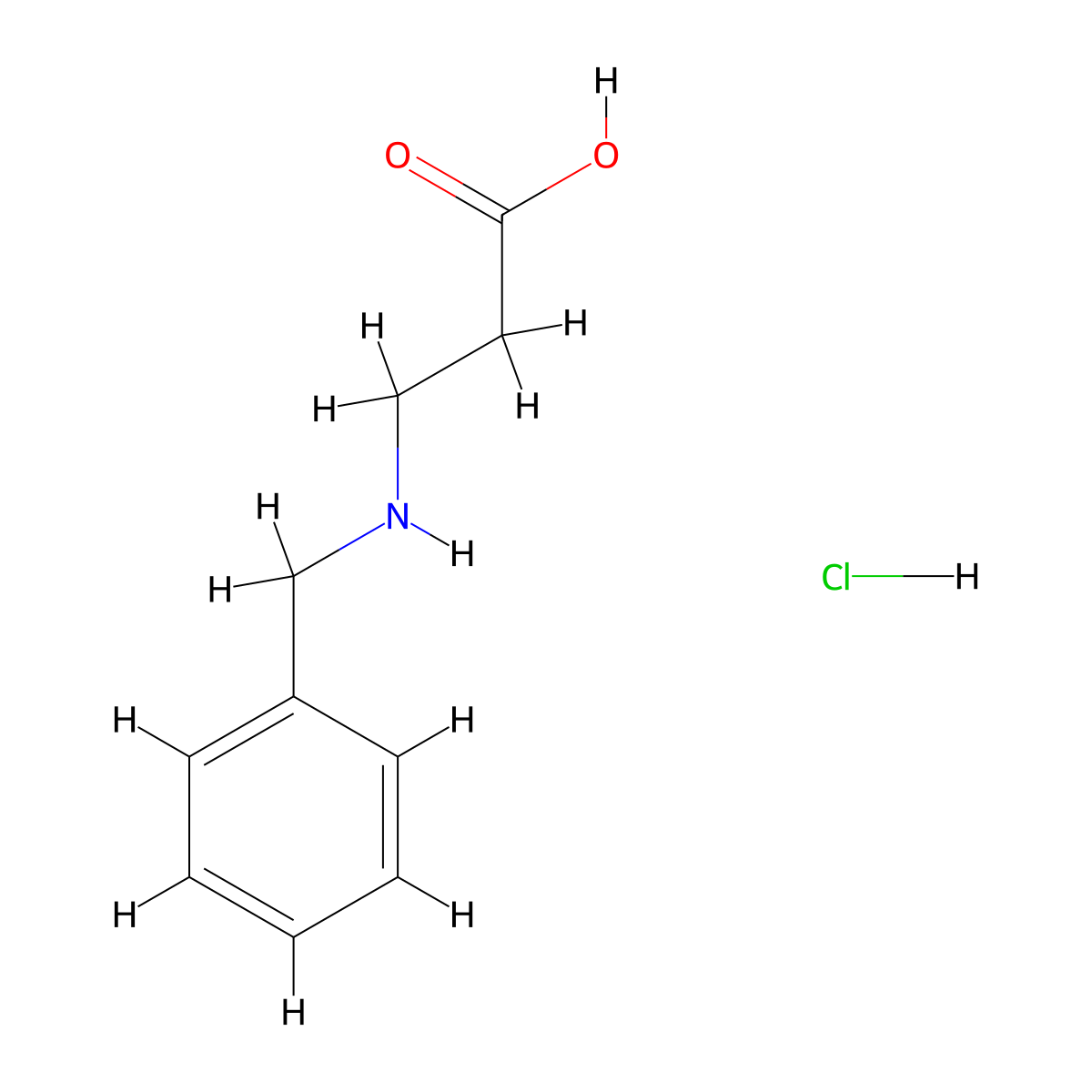 3-(Benzylamino)propanoic acid hydrochloride molecular structure, CAS 86266-64-0