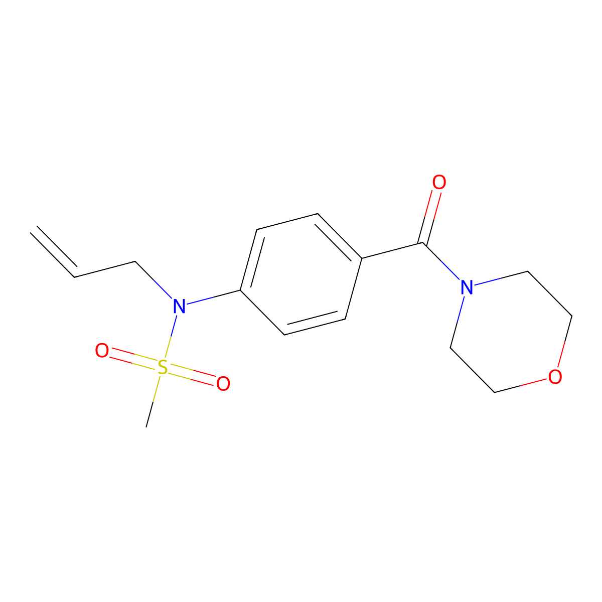 N-[4-(morpholine-4-carbonyl)phenyl]-N-prop-2-enylmethanesulfonamide molecular structure, CAS 862660-25-1