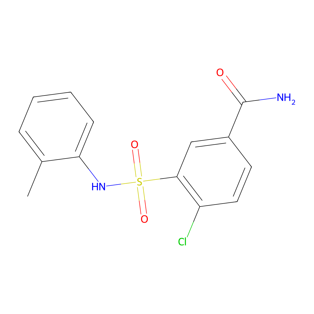 4-Chloro-3-[(2-methylphenyl)sulfamoyl]benzamide molecular structure, CAS 862660-55-7