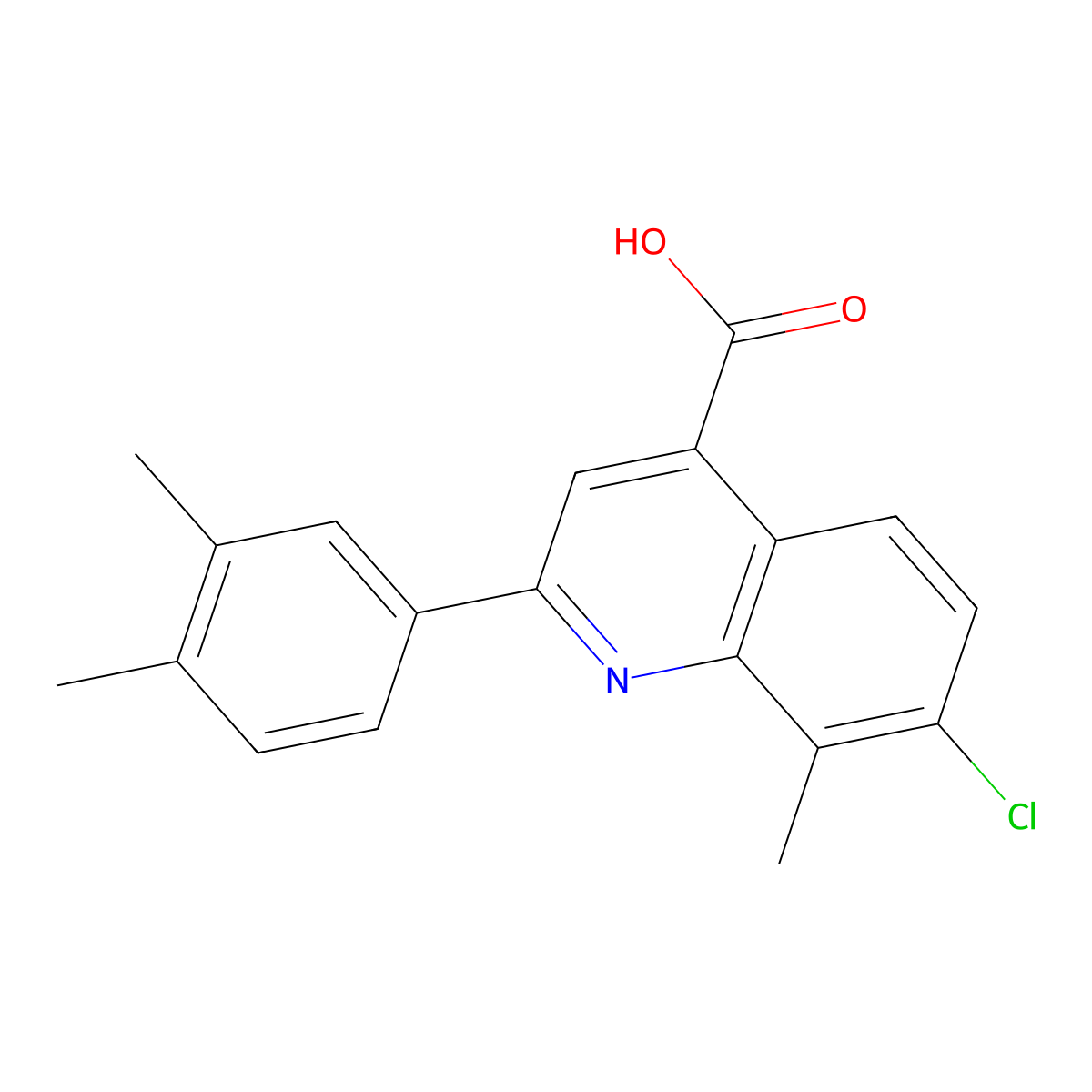 7-Chloro-2-(3,4-dimethylphenyl)-8-methylquinoline-4-carboxylic acid molecular structure, CAS 862661-16-3